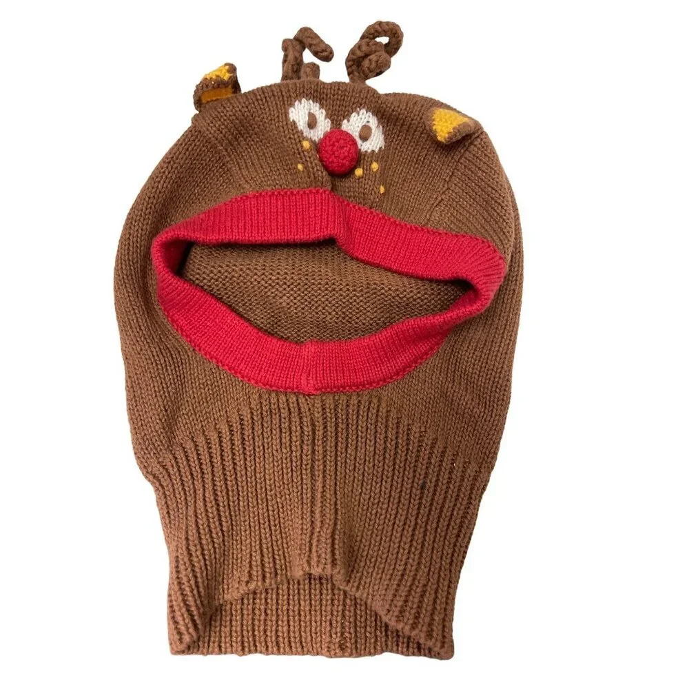 Hanna Andersson Reindeer Pull-Over Hat Mask Cotton Kid's Size XS